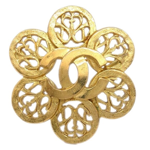 Chanel Flower Brooch Pin Gold 95A 123232 - Picture 1 of 4